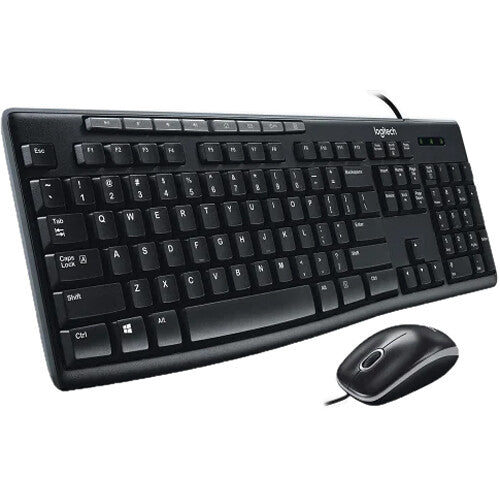 Logitech MK200 Media Combo teclado y ratón con teclas multimedia y patas ajustables