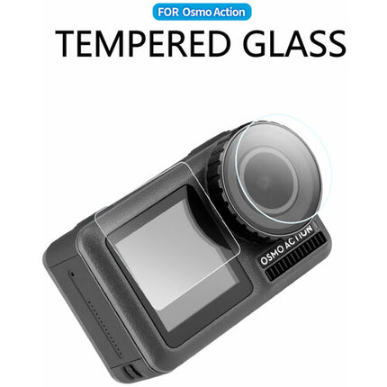 TELESIN Protector de Vidrio Templado para Lente y Pantalla DJI Osmo Action 0.01" con Paño de Microfibra