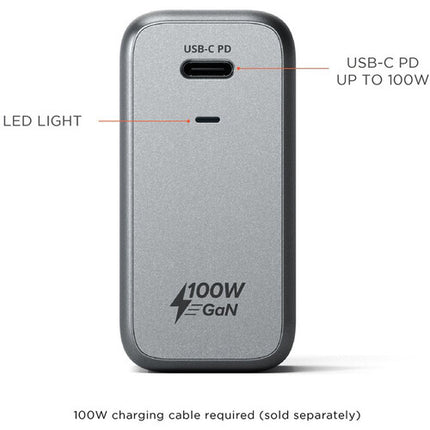 Satechi 100W Cargador de Pared USB Tipo C PD con Tecnología GaN y Enchufe Plegable