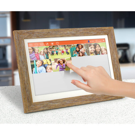 Aluratek Portafotos Digital Wi-Fi 13.3" Pantalla táctil 16GB madera desgastada
