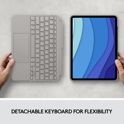 Logitech Combo Touch Funda Teclado Retroiluminado con Touchpad para iPad Pro 11" 1-4 Gen Sand