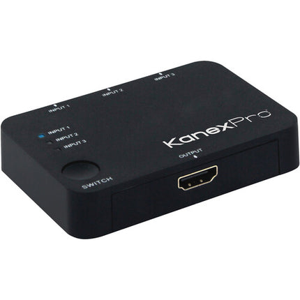 KanexPro Switch HDMI 3x1 con Soporte 4K UHD 30p Control Remoto