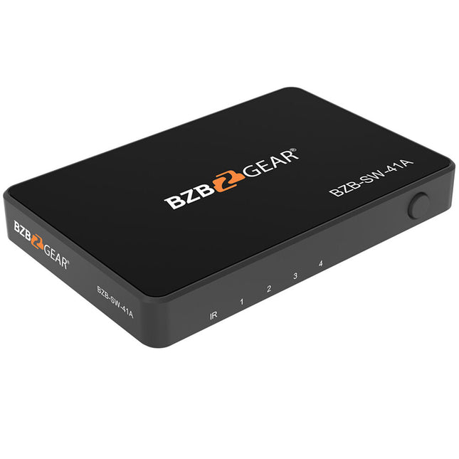 BZBGEAR 4x1 HDMI UHD 4K60 18 Gb/s con Control Remoto IR y Audio 3.5mm