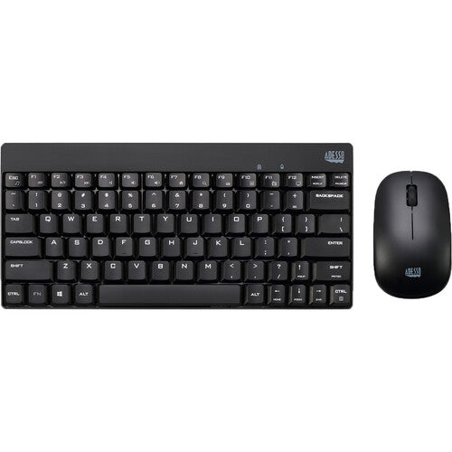 Adesso Teclado Mini y Ratón Inalámbricos Tecnología Avanzada Negro
