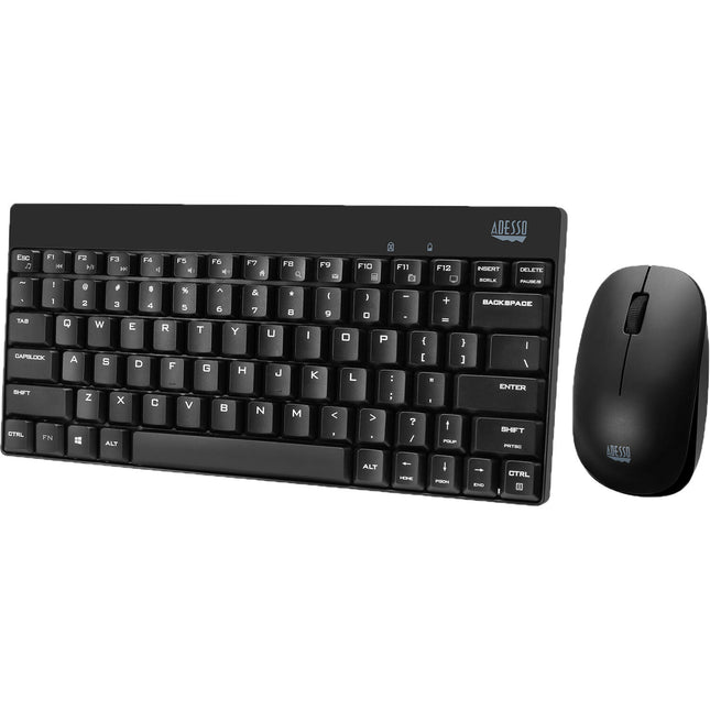Adesso Teclado Mini y Ratón Inalámbricos Tecnología Avanzada Negro