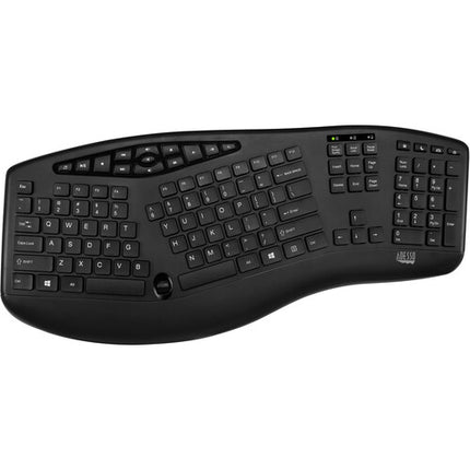 Adesso Trueform Teclado Ergónomico Inalámbrico 2.4 GHz y Ratón Óptico Negro