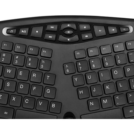 Adesso Trueform Teclado Ergónomico Inalámbrico 2.4 GHz y Ratón Óptico Negro