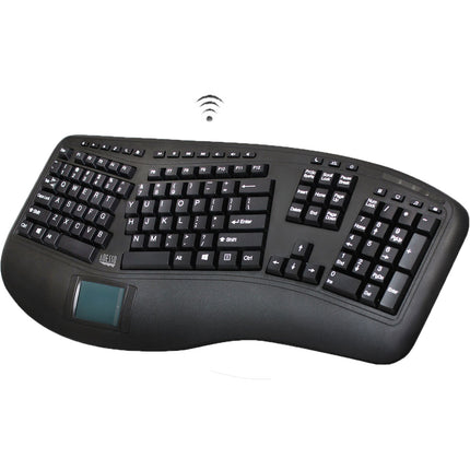 Adesso Teclado Ergonómico Inalámbrico 2.4 GHz con Touchpad Integrado y 105 Teclas Negro