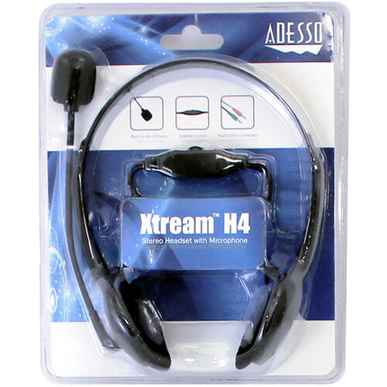 Adesso Xtream H4 Auriculares Estéreo Negro Drivers 40mm Micrófono Ajustable