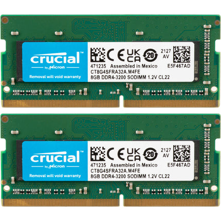 Crucial 16GB DDR4 3200 MHz SODIMM Memoria para Portátil 2x8GB