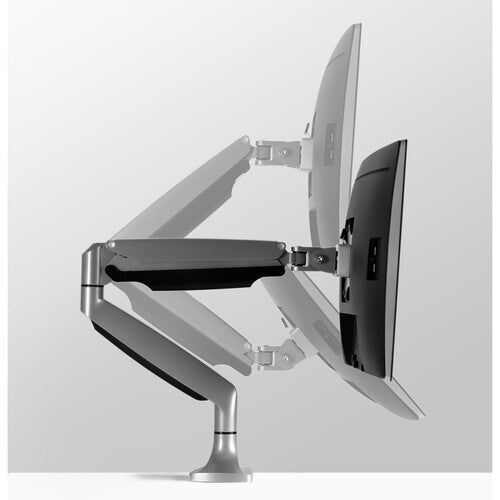 Mount-It soporte de brazo para monitor de escritorio pantalla 13 a 27 pulgadas plata ajuste altura 13 pulgadas y extensión 24 pulgadas