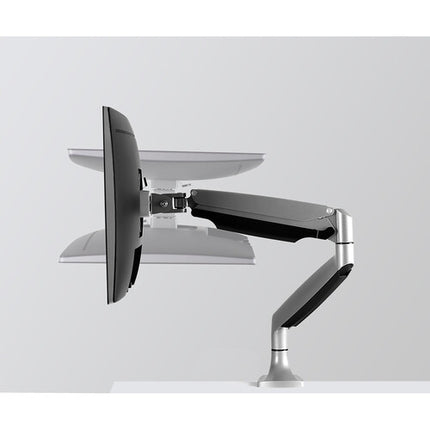 Mount-It soporte de brazo para monitor de escritorio pantalla 13 a 27 pulgadas plata ajuste altura 13 pulgadas y extensión 24 pulgadas
