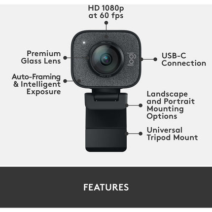 Logitech StreamCam Webcam Full HD 60 fps Autoenfoque USB Tipo-C