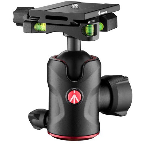 Manfrotto 496 Cabezal de Bola Central Capacidad 22 lb Altura 5.1 pulgadas con Placa de Liberación Rápida Q6 Arca-Type