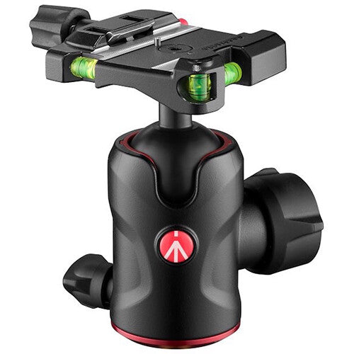 Manfrotto 496 Cabezal de Bola Central Capacidad 22 lb Altura 5.1 pulgadas con Placa de Liberación Rápida Q6 Arca-Type