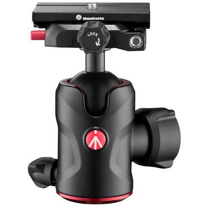 Manfrotto 496 Cabezal de Bola Central Capacidad 22 lb Altura 5.1 pulgadas con Placa de Liberación Rápida Q6 Arca-Type