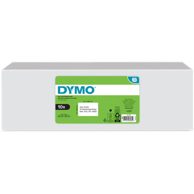 Dymo LW Etiquetas de envío extra grandes 10 rollos 220 etiquetas 4x6 pulgadas para impresoras LabelWriter 4XL 5XL