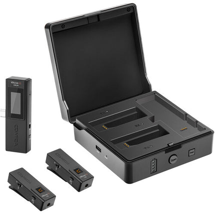 Comica Audio VDLive10 sistema micrófono inalámbrico ultracompacto 2 personas 2.4 GHz 98 pies alcance batería recargable 4 horas