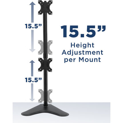 Mount-It! MI-1758 Soporte Vertical para Doble Monitor 24 a 32 Pulgadas Ajuste 15.5"