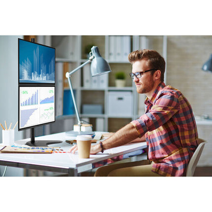 Mount-It! MI-1758 Soporte Vertical para Doble Monitor 24 a 32 Pulgadas Ajuste 15.5"