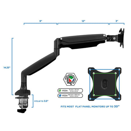 Mount-It! Soporte de Escritorio para Monitor 13 a 27" Negro 20 lb Ajuste 360°