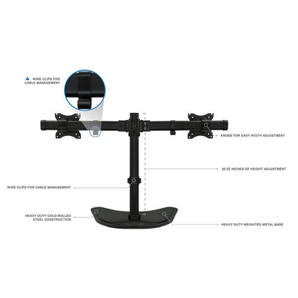 Mount-It! Soporte de Escritorio Doble para Pantallas de 13 a 27" con Ajuste de Altura y Giro