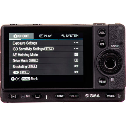 Sigma fp L cámara sin espejo Full Frame 61MP video 4K30p pantalla táctil 3.15"