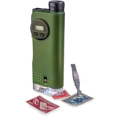 Carson CP-11 X-Scope Herramienta Óptica de Bolsillo 30x Microscopio 8x Telescopio LED