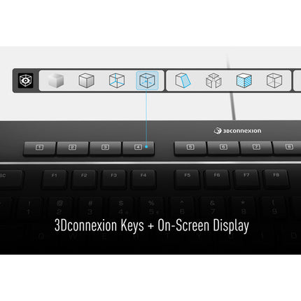 3Dconnexion Keyboard Pro con Numpad Teclado Ergonómico 16 Botones Macro Conexión Cable USB
