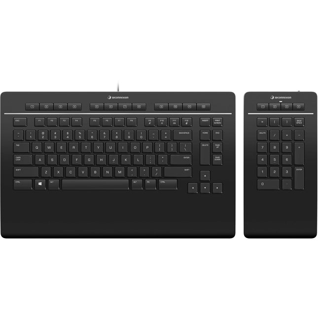 3Dconnexion Keyboard Pro con Numpad Teclado Ergonómico 16 Botones Macro Conexión Cable USB