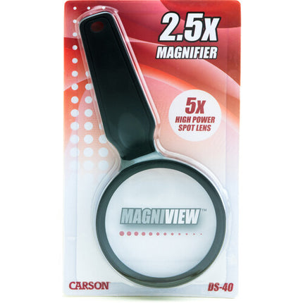 Carson DS-40 MagniView lupa de mano acrílica 2.5x 5x 2.75" diámetro
