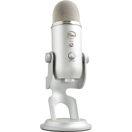 Blue Yeti Micrófono USB Plata con Audio 48 kHz 16 Bit y Soporte