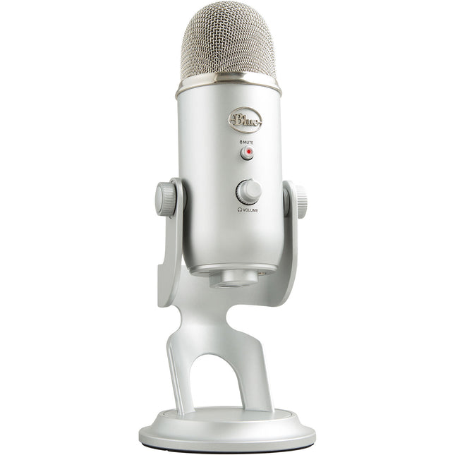 Blue Yeti Micrófono USB Plata con Audio 48 kHz 16 Bit y Soporte