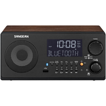 Sangean WR-22 Radio Digital AM/FM con Bluetooth Dual Alarmas Madera