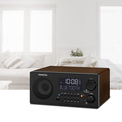 Sangean WR-22 Radio Digital AM/FM con Bluetooth Dual Alarmas Madera