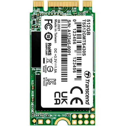 Transcend 512GB SSD M.2 SATA III 560MBs Lectura 500MBs Escritura 5 Años Garantía