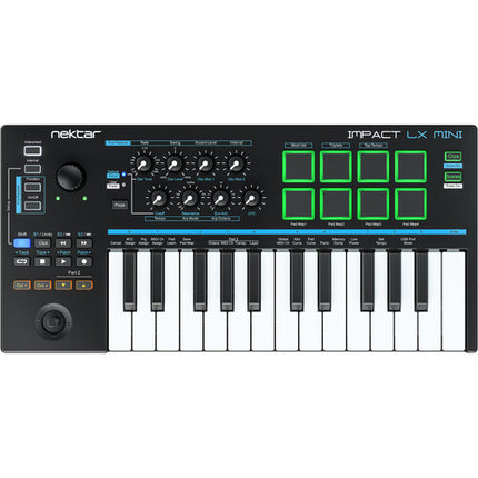 Nektar Technology Impact LX Mini controlador MIDI USB 25 teclas 8 pads 3.5mm footswitch