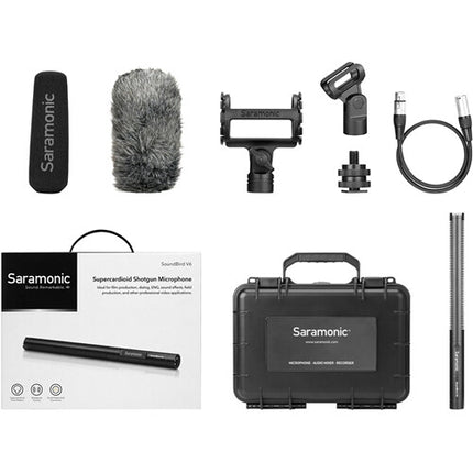 Saramonic SoundBird V6 Micrófono Shotgun 48V Phantom con Case Resistente