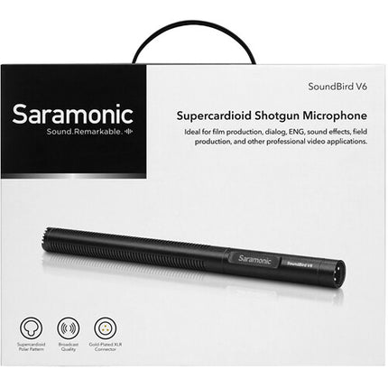 Saramonic SoundBird V6 Micrófono Shotgun 48V Phantom con Case Resistente