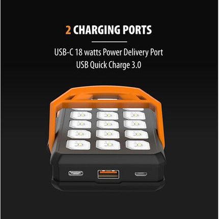 ToughTested Power Pack Solar 10000mAh 18W USB-C PD y Panel LED IP44
