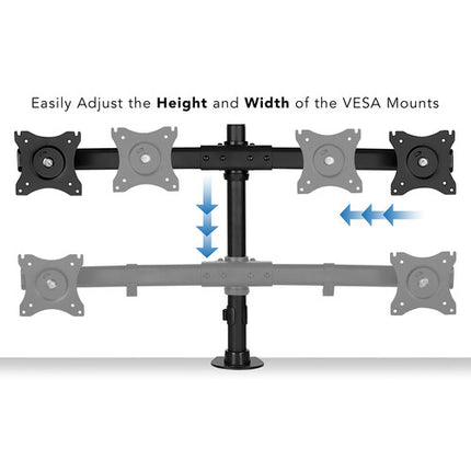Mount-It! Soporte de Escritorio Dual para Monitores de 13 a 27" con Ajuste de Altura y Rotación