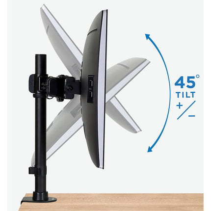 Mount-It! Soporte de Escritorio Dual para Monitores de 13 a 27" con Ajuste de Altura y Rotación