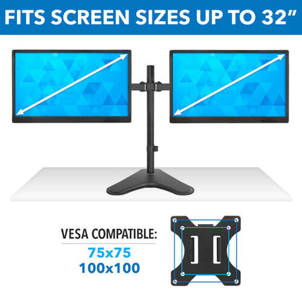 Mount-It! Soporte de Escritorio para 2 Monitores 32" 22 lb 360° Rotación