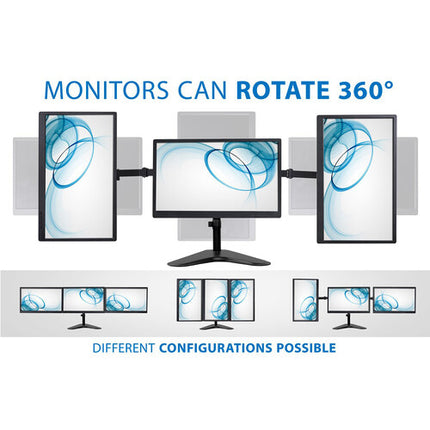 Mount-It! MI-2789 Soporte Triple para Monitor 19 a 27" Ajustable 15.4 lb