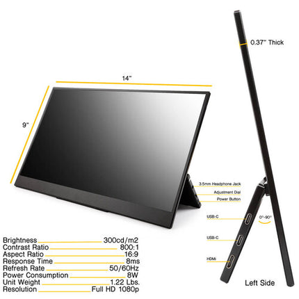 SideTrak Solo Pro HD Monitor portátil 15.8" Full HD 1920x1080 USB-C HDMI