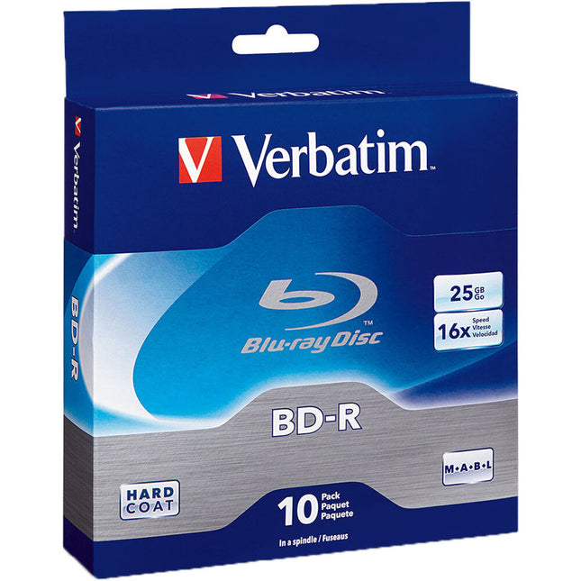 Verbatim BD-R Blu-Ray grabables 25GB 16x 10 unidades con garantía limitada