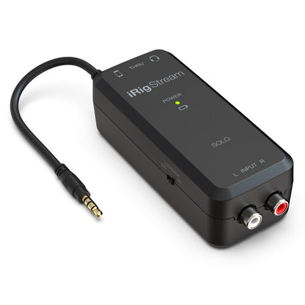 IK Multimedia iRig Stream Solo Interfaz de Audio 3 en 1 Ultracompacta para Smartphones y Tablets hasta 50 Horas con Baterías AA