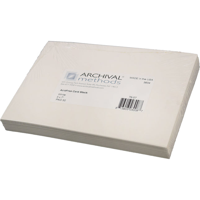 Archival Methods Cartulina Libre de Ácido 5x7 Pulgadas 50 Hojas 290 GSM Blanca
