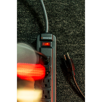 Monster Cable Pro MI Protector de Sobretensión 7 Enchufes 1350 Julios Interruptor LED