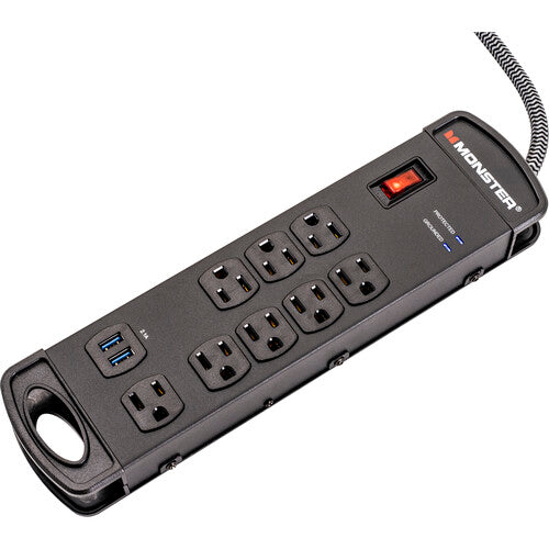 Monster Cable Pro MI Protector de Sobretensión 8 Enchufes 2 Puertos USB 1960 Julios